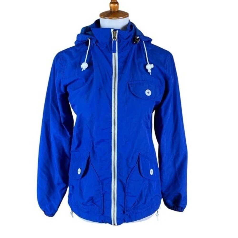 Penfield Blue Hooded Windbreaker Jacket Full Zip Water Resistant Nylon Small